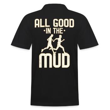 All Good In The Mud Trailrunning - Men's Polo Shirt - black - Back - Kai (181cm)