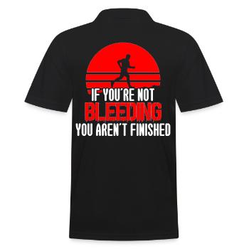If Youre Not Bleeding Not Finished Trailrunning - Men's Polo Shirt - black - Back - Kai (181cm)