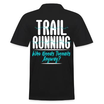 Trailrunning Who Needs Toenails Anyway - Men's Polo Shirt - black - Back - Kai (181cm)
