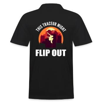 This Traceur Might Flip Out Freerunning Parkour - Men's Polo Shirt - black - Back - Kai (181cm)