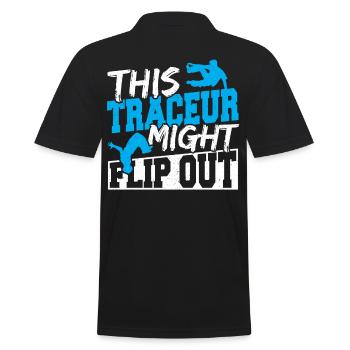 This Traceur Might Flip Out Freerunning Parkour - Men's Polo Shirt - black - Back - Kai (181cm)