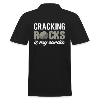 Cracking Rocks Is My Cardio Geology Geologist - Men's Polo Shirt - black - Back - Kai (181cm)