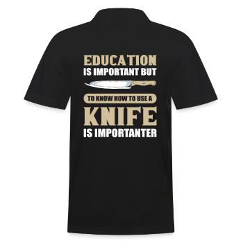 L’éducation est importante pour la chasse aux collectionneurs de couteaux - Polo Homme - noir - Dos - Kai (181cm)