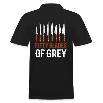Fifty Blades Of Grey Knife Collector Knife - Männer Poloshirt - Schwarz - Hinten - Kai (181cm)