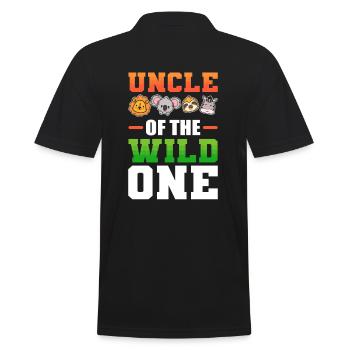 Uncle of the Wild One Nephew Niece - Männer Poloshirt - Schwarz - Hinten - Kai (181cm)