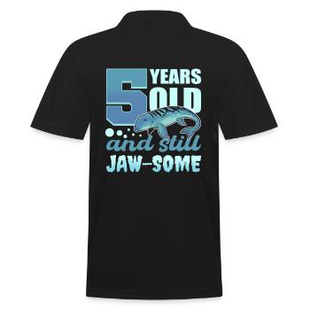 5 ans et encore jaw-Some Mosasaurus Anniversaire - Polo Homme - noir - Dos - Kai (181cm)
