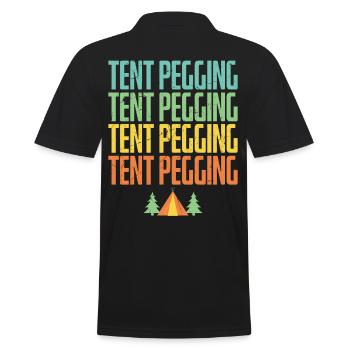 Tent Pegging Tent Forest Vintage Distressed - Men's Polo Shirt - black - Back - Kai (181cm)