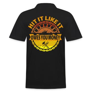 Hit It Like It Owes You Money Blacksmithing - Men's Polo Shirt - black - Back - Kai (181cm)