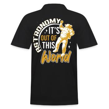 Astronomy Out Of This World Humor - Men's Polo Shirt - black - Back - Kai (181cm)