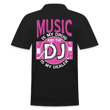 Music And The DJ Turntables - Men's Polo Shirt - black - Back - Kai (181cm)