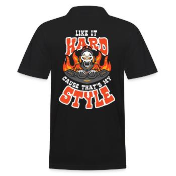 Like It Hard Cause Thats My Style - Men's Polo Shirt - black - Back - Kai (181cm)