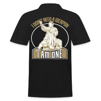 I Dont Need A Weapon I Am One - Men's Polo Shirt - black - Back - Kai (181cm)