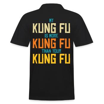 My Kung Fu Is More Kung Fu Than Yours - Men's Polo Shirt - black - Back - Kai (181cm)