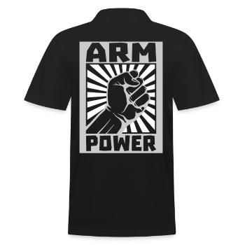 Arm Power Vintage Arm Wrestling - Men's Polo Shirt - black - Back - Kai (181cm)