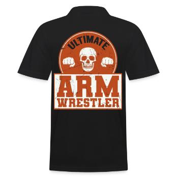 Ultimate Arm Wrestler Skulls Bones - Men's Polo Shirt - black - Back - Kai (181cm)