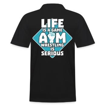 Life A Game Arm Wrestling Is Serious - Men's Polo Shirt - black - Back - Kai (181cm)