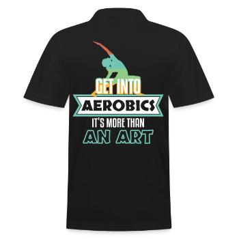 Get Into Aerobics Its More Than Art - Men's Polo Shirt - black - Back - Kai (181cm)