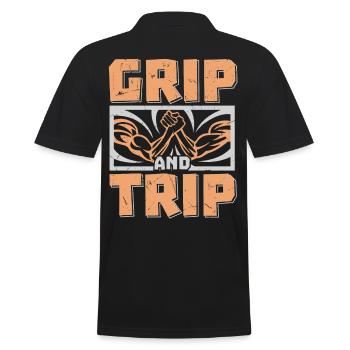 Grip And Trip Arm Wrestling - Men's Polo Shirt - black - Back - Kai (181cm)