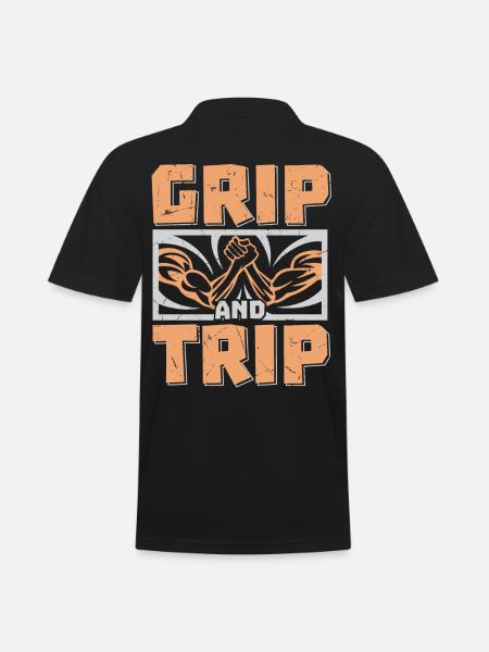 Grip And Trip Arm Wrestling - Men's Polo Shirt - black