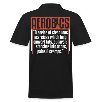 Aerobics Funny Definition Humor Sarcasm - Men's Polo Shirt - black - Back - Kai (181cm)