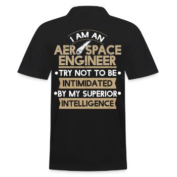 Aerospace Engineer Superior Intelligence - Men's Polo Shirt - black - Back - Kai (181cm)