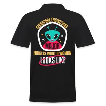 Aerospace Engineering Major Forgets - Men's Polo Shirt - black - Back - Kai (181cm)