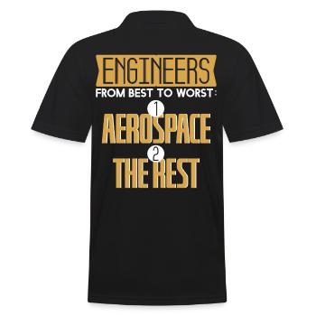 Engineers Best To Worst Aerospace Rest - Men's Polo Shirt - black - Back - Kai (181cm)