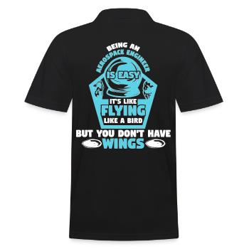 Aerospace Engineering Is Easy Bird Wings - Men's Polo Shirt - black - Back - Kai (181cm)
