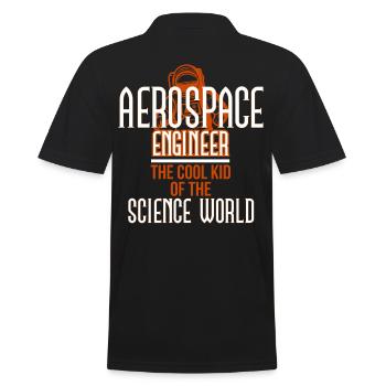 Aerospace Engineer Cool Science World - Men's Polo Shirt - black - Back - Kai (181cm)