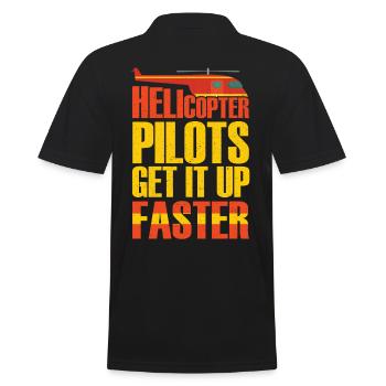 Helicopter Pilots Get It Up Faster Humor - Men's Polo Shirt - black - Back - Kai (181cm)