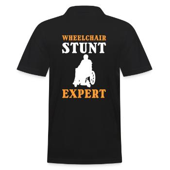 Amputierter Amputation Regierung fehlendes-Bein - Männer Poloshirt - Schwarz - Hinten - Kai (181cm)