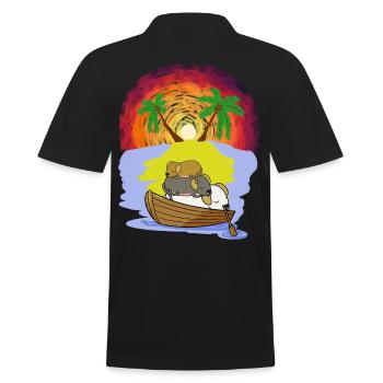 Adventure Leisure Holiday Ready Dogs Sleepy Hats - Men's Polo Shirt - black - Back - Kai (181cm)