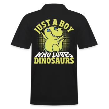 Just a Boy who loves Dinosaurs Dinosaur - Men's Polo Shirt - black - Back - Kai (181cm)
