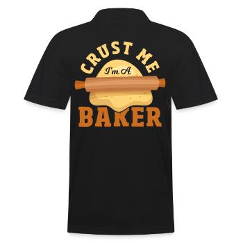 Crust Me I'm A Baker Bread Making Baking - Men's Polo Shirt - black - Back - Kai (181cm)