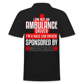 Ambulance Driver Race Car Sponsored - Men's Polo Shirt - black - Back - Kai (181cm)