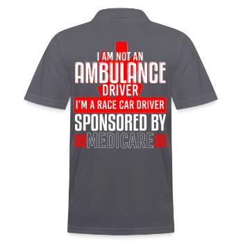 Ambulance Driver Race Car Sponsored - Men's Polo Shirt - charcoal grey - Back - Nico (186cm)