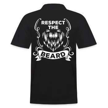 Respect The Beard - Men's Polo Shirt - black - Back - Kai (181cm)