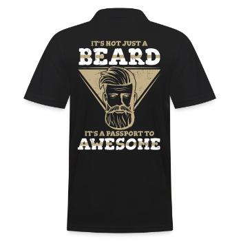 Not Just A Beard Its A Password To Awesome - Men's Polo Shirt - black - Back - Kai (181cm)