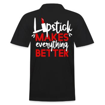 Good Things Happen To Those With Lipgloss - Men's Polo Shirt - black - Back - Kai (181cm)