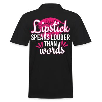 Put Your Lipstick On And Hustle - Men's Polo Shirt - black - Back - Kai (181cm)