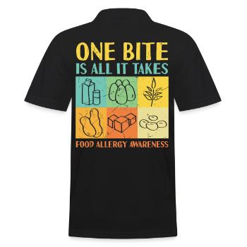 No Nuts Allowed Give Me Chocolate Awareness - Men's Polo Shirt - black - Back - Kai (181cm)