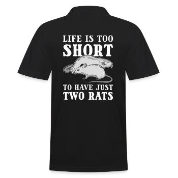 Life Is Too Short To Have Just Two Rats Rat Owner - Men's Polo Shirt - black - Back - Kai (181cm)