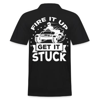 Fire It Up Get it Stuck - Men's Polo Shirt - black - Back - Kai (181cm)