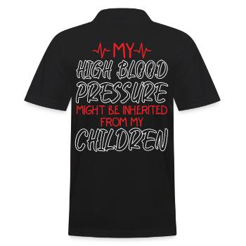 High Blood Pressure Might Be Inherited - Men's Polo Shirt - black - Back - Kai (181cm)