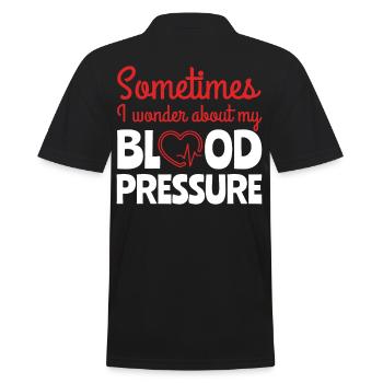 Sometimes I Wonder About Blood Pressure - Men's Polo Shirt - black - Back - Kai (181cm)