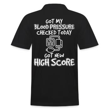 Blood Pressure Checked New Highscore - Men's Polo Shirt - black - Back - Kai (181cm)