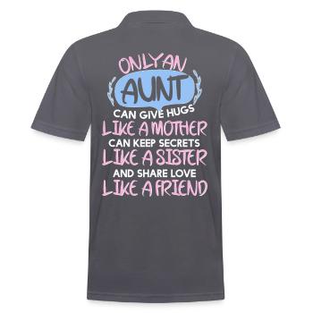 Only An Aunt Can Give Keep And Share Love - Men's Polo Shirt - charcoal grey - Back - Nico (186cm)