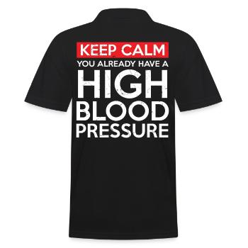 Keep Calm High Blood Pressure - Men's Polo Shirt - black - Back - Kai (181cm)