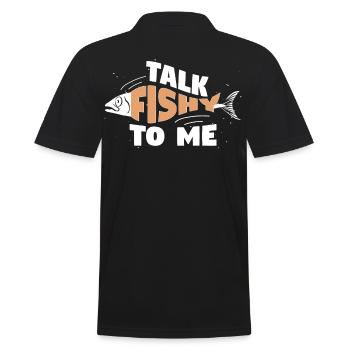 Talk Fishy To Me Fish Lover Aquarium - Men's Polo Shirt - black - Back - Kai (181cm)