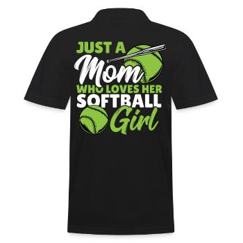 Juste une maman qui aime son softball fille softball - Polo Homme - noir - Dos - Kai (181cm)